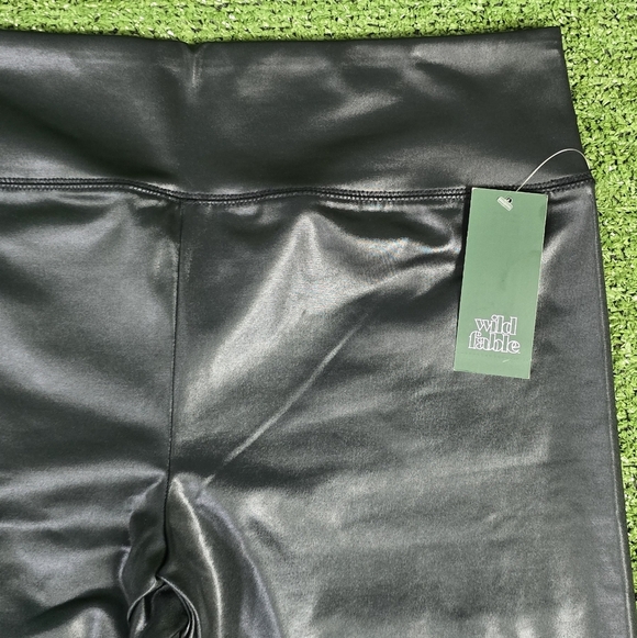 WILD FABLE | HIGH-ANKLE MID-WAIST PLEATHER LEGGINGS -NWT! - Picture 6 of 9